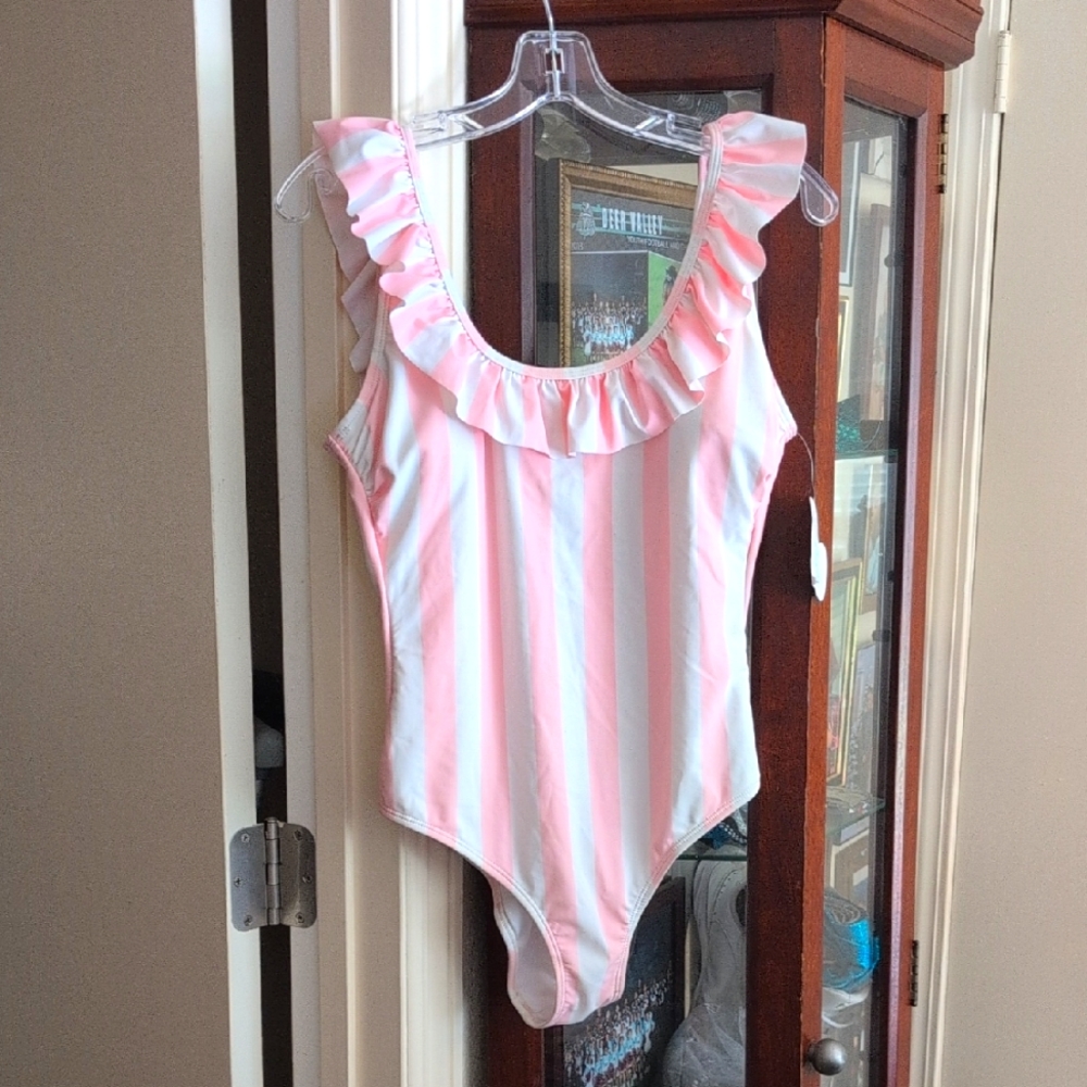 Pink Striped One Piece Swimsuit NWT
